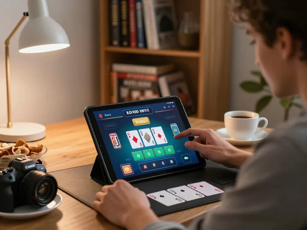 Experience 388bet online blackjack gameplay in a cozy home office setting.