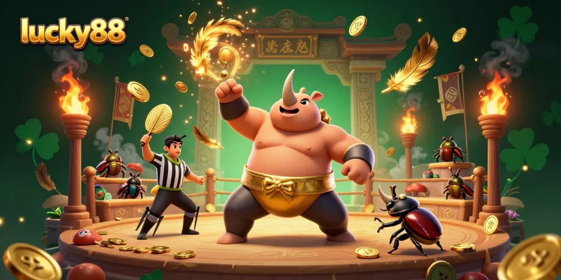 Experience thrilling gameplay with lucky88 showcasing a vibrant 3D casino battle scene.