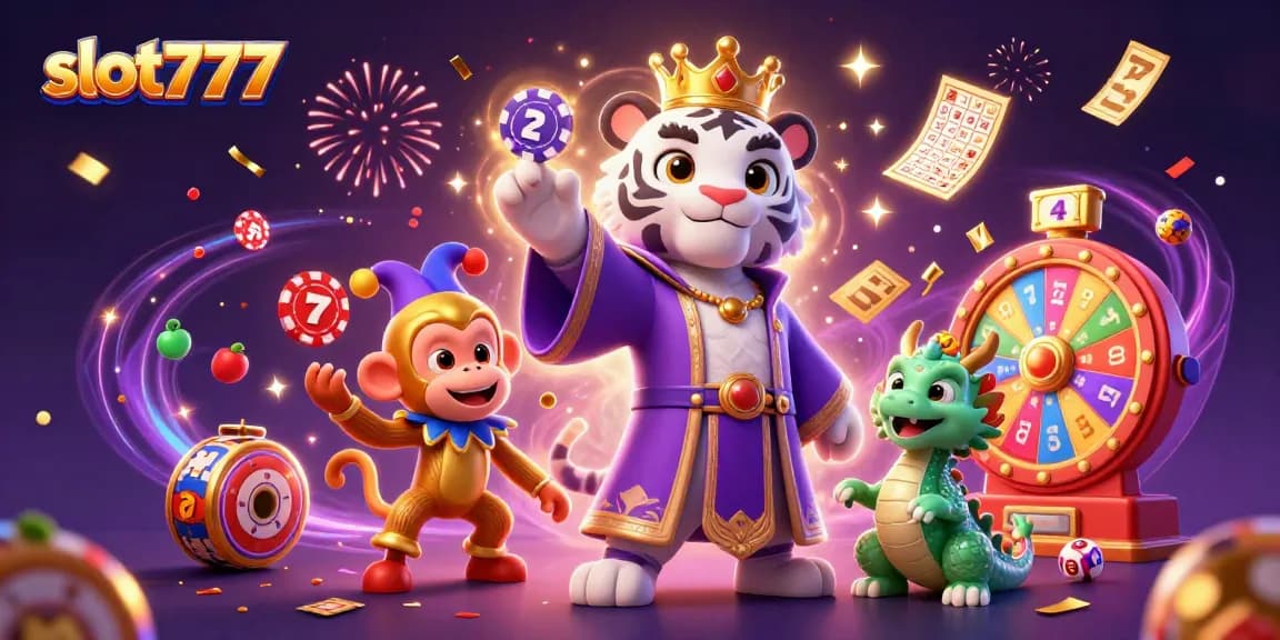 Engage with excitement at slot777 featuring vibrant slot reels and enchanting characters in a lively 3D scene.