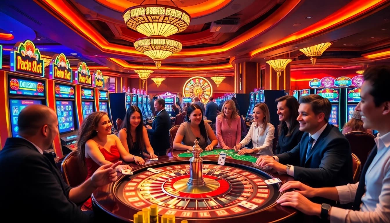 Experience the thrill of demo slot pragmatic action in a luxurious casino setting.