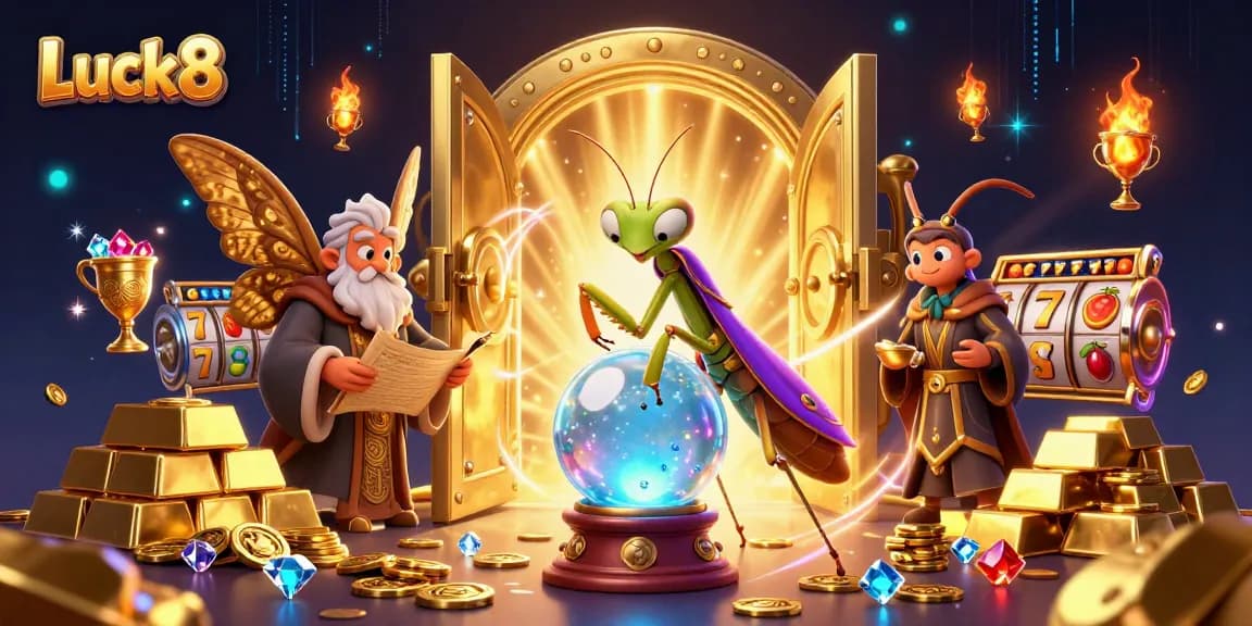 Luck8 players immerse in 3D casino vibes with fortune tellers, treasures, and glowing energy.