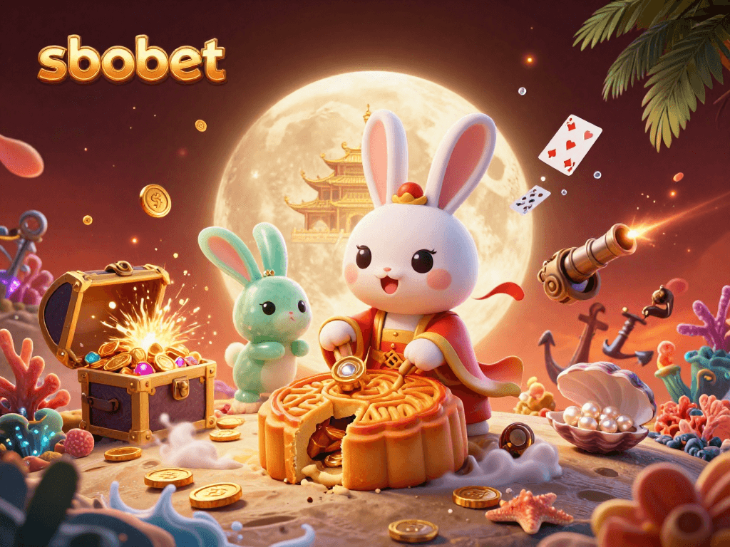 Bet on sbobet with excitement and rewards in a vibrant lunar casino scene.