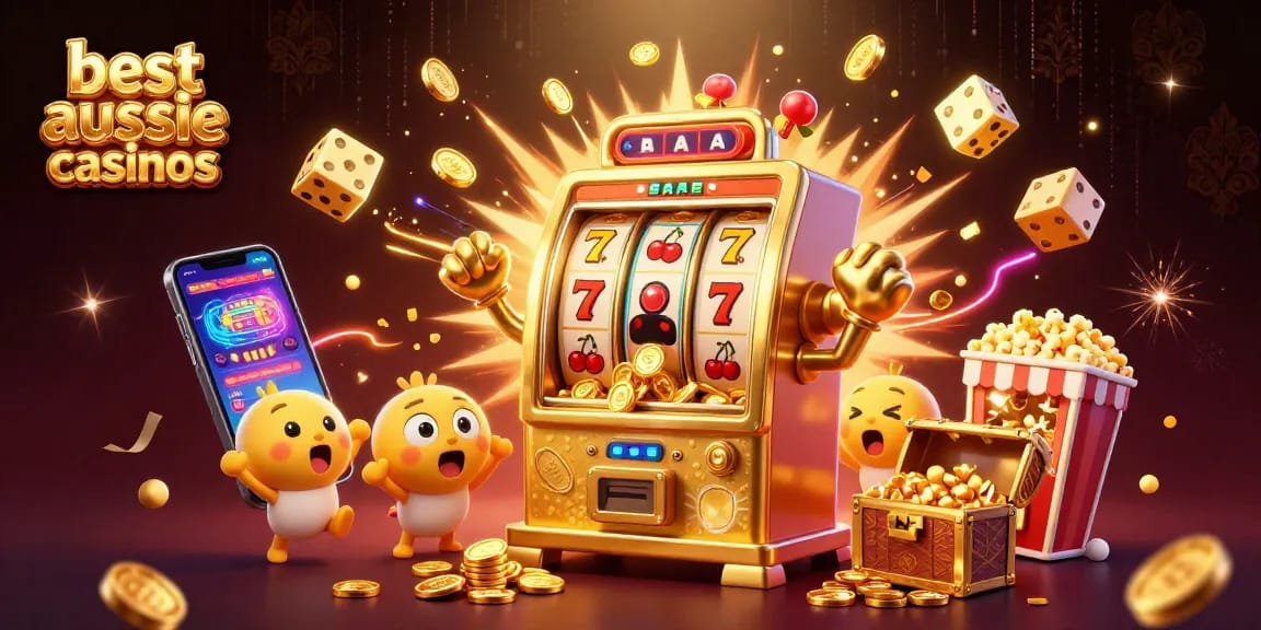 Celebrate wins at the best aussie online casinos with lively slot machines and overflowing jackpots!