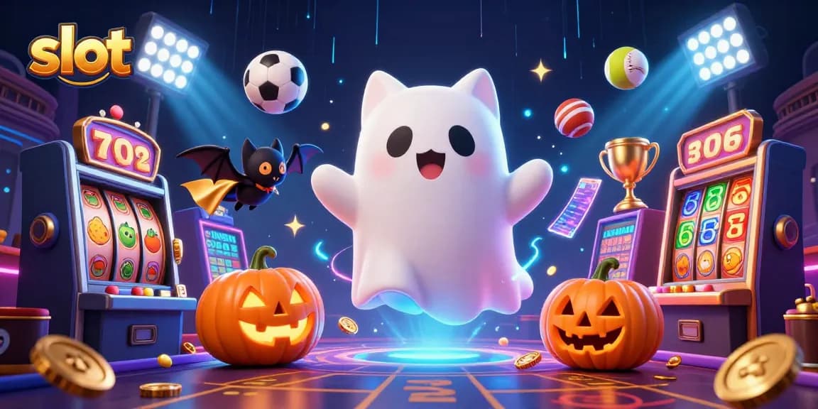 Experience thrilling slot adventures with a friendly ghost cat in a haunted casino scene.