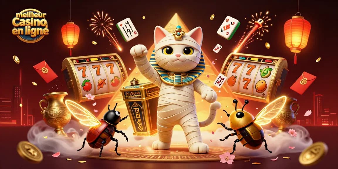 Explorez le meilleur casino en ligne avec un chat momie égyptien et des éléments de jeu dynamiques.