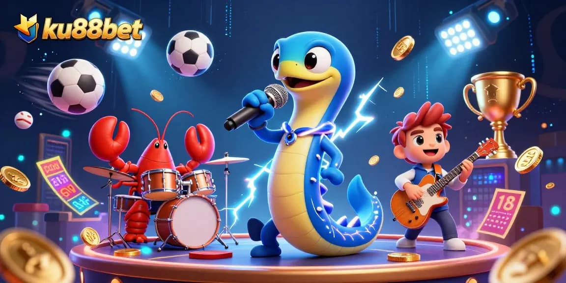 ku88bet enhances your betting experience with an energetic underwater stage featuring performers and sports elements.