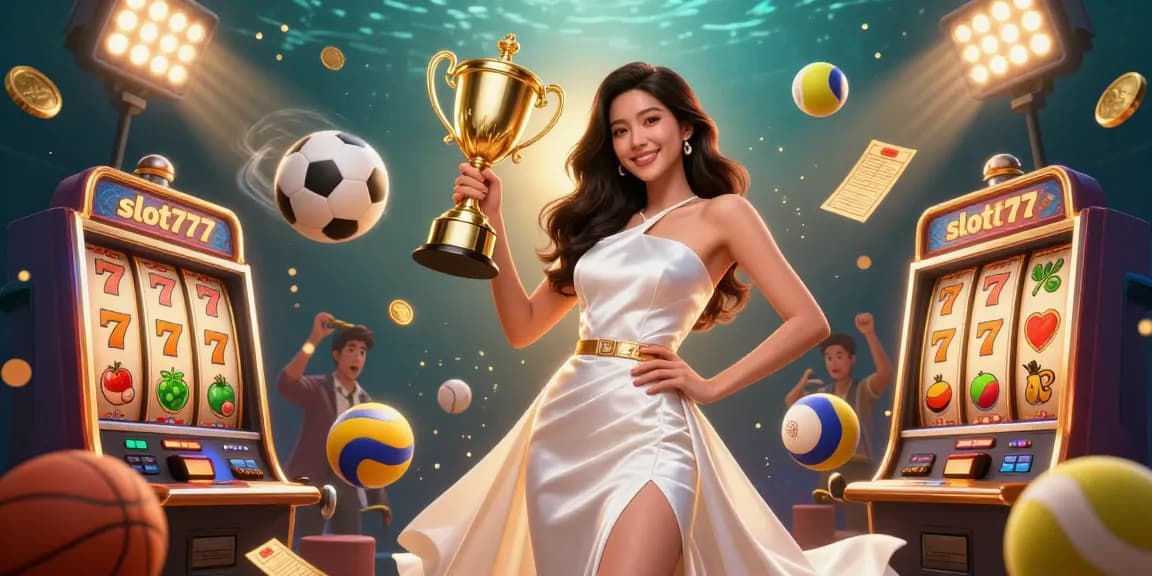 Engage in the excitement of slot777 with dynamic spins and jackpot wins showcased in a captivating casino illustration.