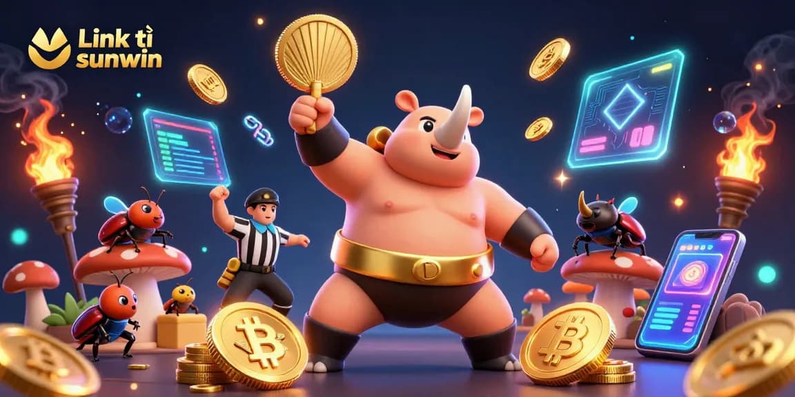 Engage with Link tải sunwin as the sumo beetle champion stomps and coins fly in this animated casino scene.