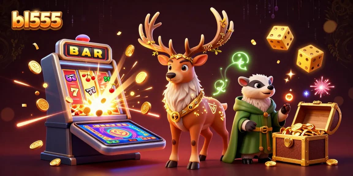 Experience the thrilling bl555 jackpot explosion with 3D characters and casino elements.