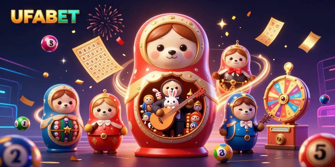 Experience UFABET excitement with a vibrant illustration of casino-themed characters and elements!
