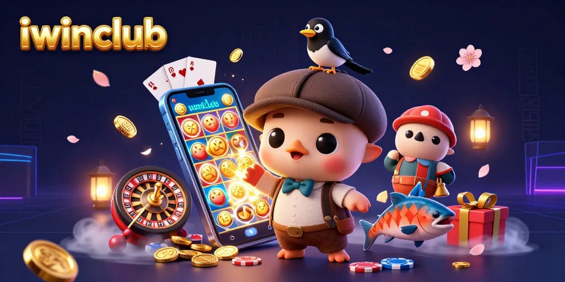 iwinclub showcases a vibrant slot game experience with unique characters and dazzling casino elements.