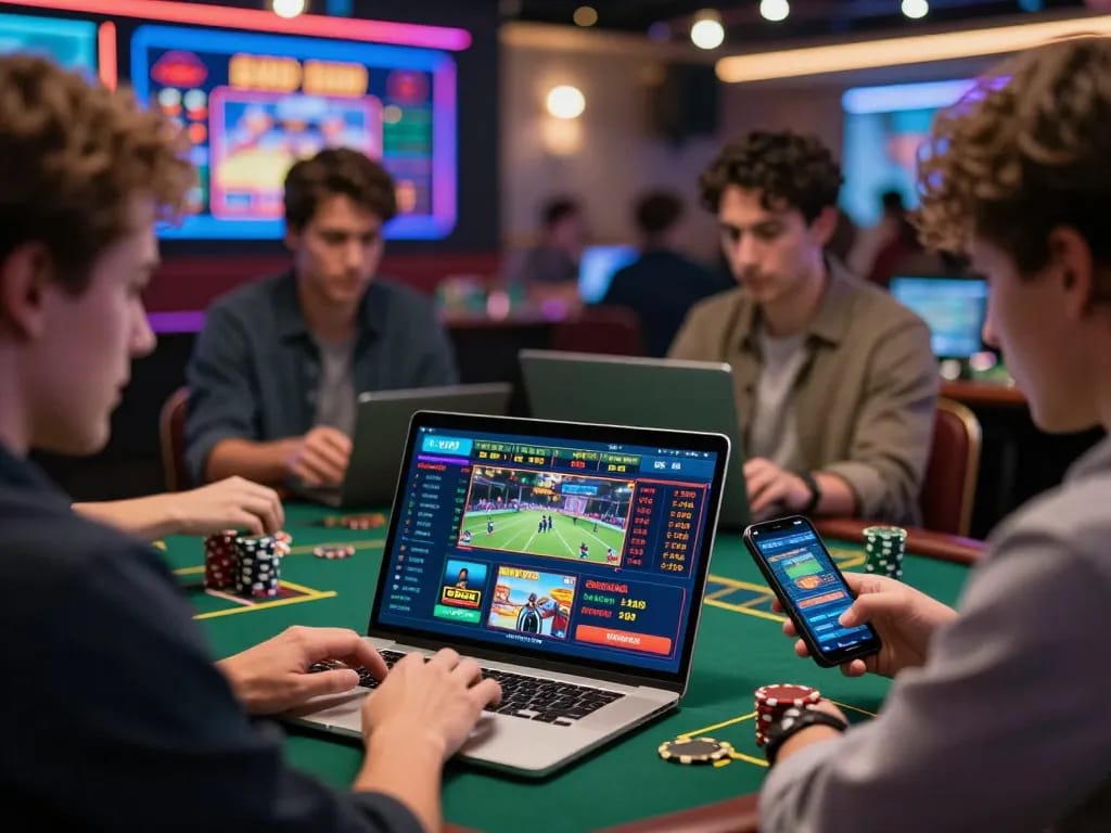 Engaging online betting experience on 8kbetcom.club/ with users enjoying digital gaming.