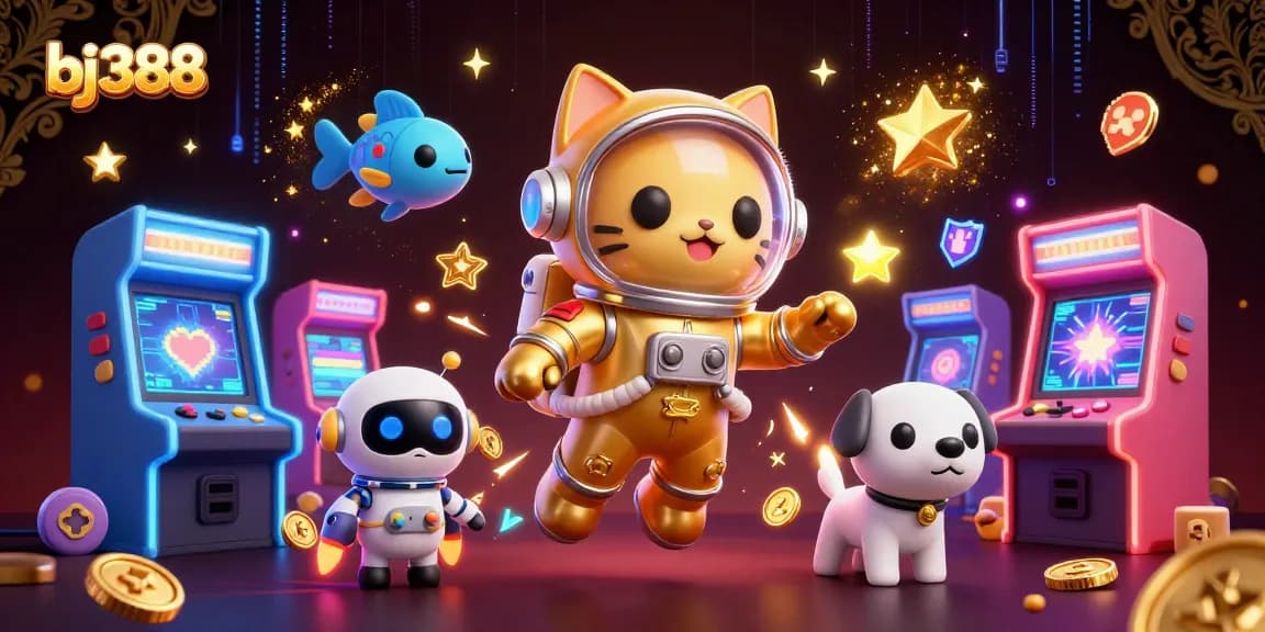 Experience exciting gameplay at bj388 with vibrant space-themed characters and casino elements.