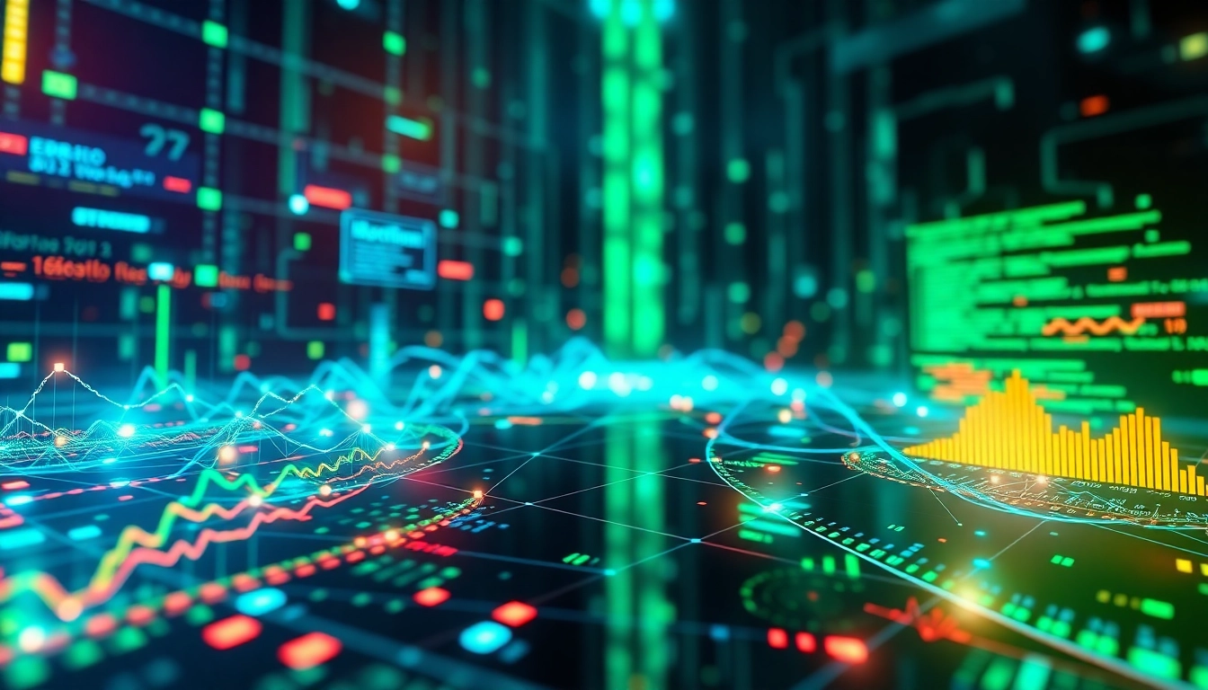 EORMC AI blockchain interface demonstrating data connectivity and innovation with vibrant design elements.
