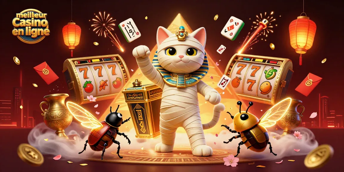Explorez le meilleur casino en ligne avec un chat momie égyptien et des éléments de jeu dynamiques.
