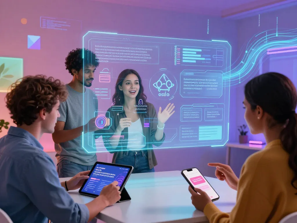 Engaging digital scene showcasing sex AI interactions with diverse individuals exploring technology for relationship advice and insights.
