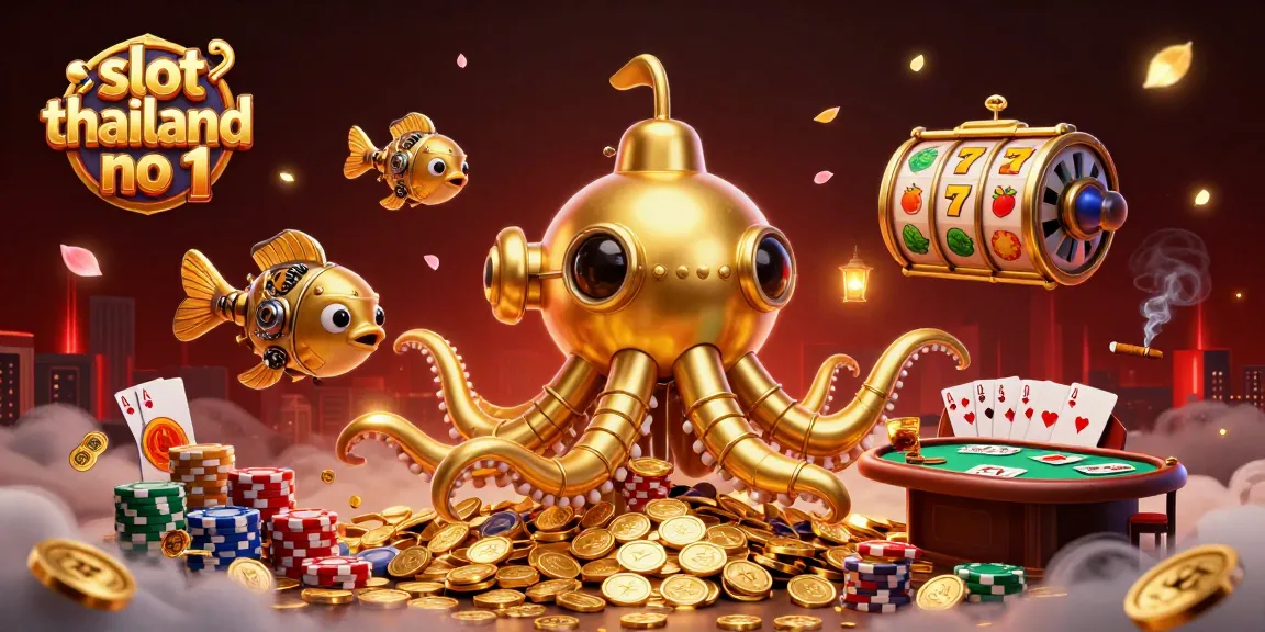 Spin jackpots and lucky slot reels in an ultra-detailed 3D illustration of slot thailand no 1.