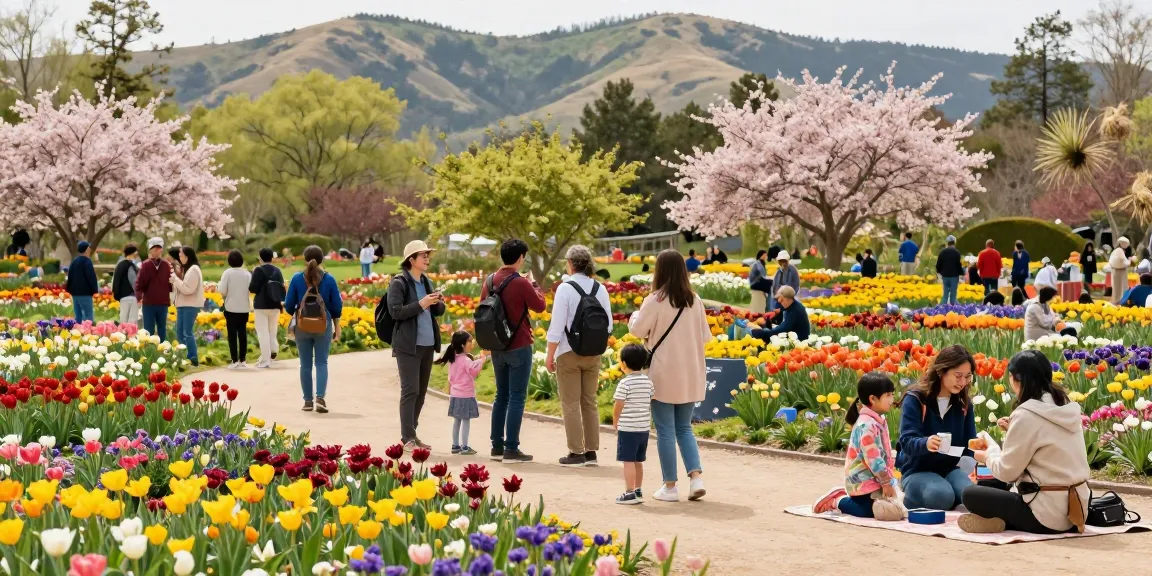 Visitors enjoying beautiful flower displays at https://www.thecapayvalleygardentour.com