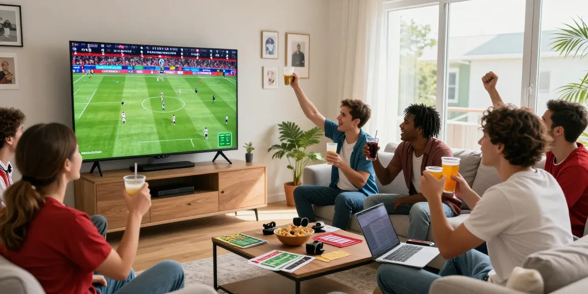 Engaging sports betting scene with friends cheering for 2026 World Cup matches, showcasing excitement and 更多資訊 on betting strategies.