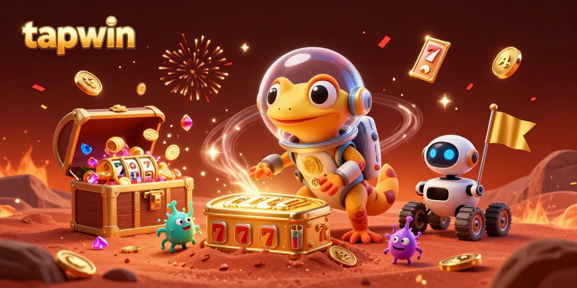 Experience fun and excitement with tapwin by spinning slot reels in a vibrant 3D Martian casino adventure.