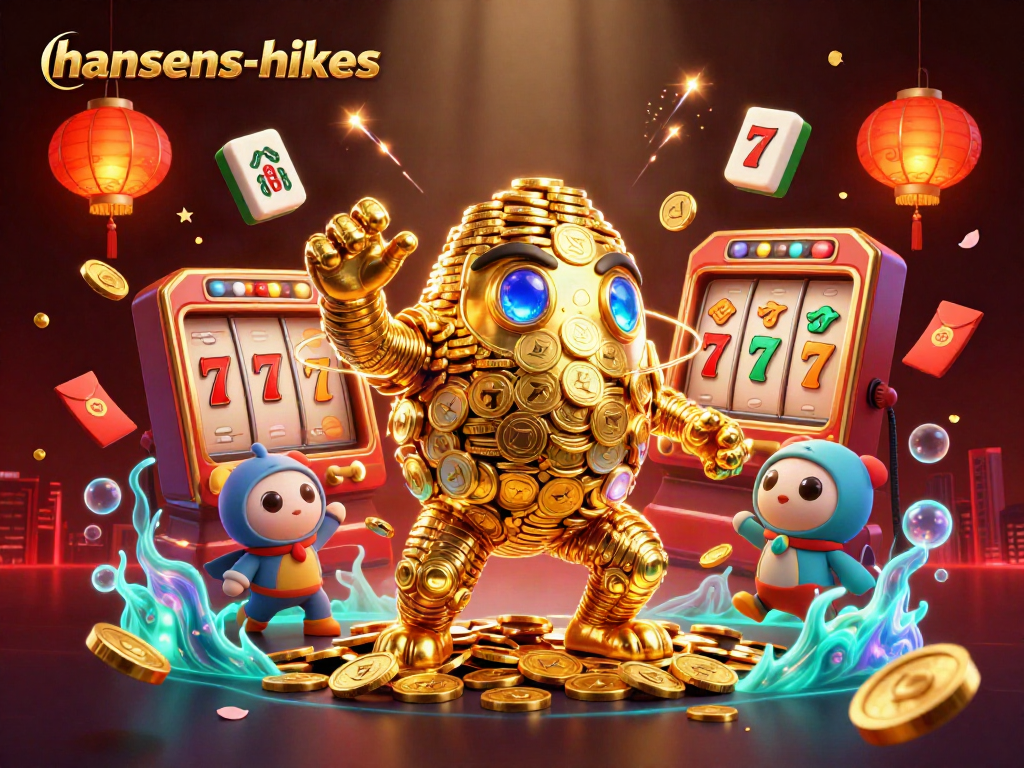 Gambaran hutan magis Hansens-Hikes dengan elemen kasino, slot, dan harta karun.