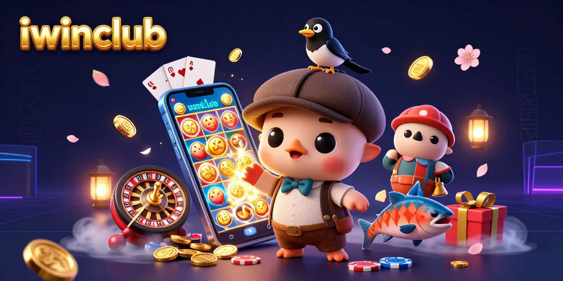 iwinclub showcases a vibrant slot game experience with unique characters and dazzling casino elements.
