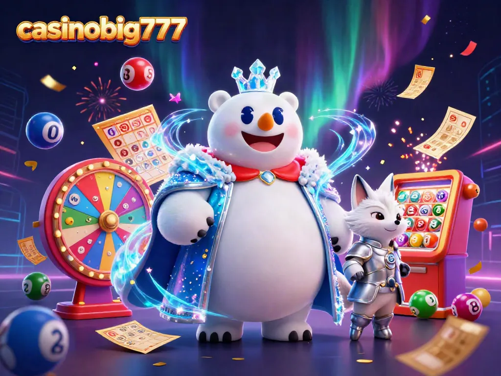 Experience thrilling wins with casinobig777 in this vibrant 3D casino scene featuring lottery dynamics