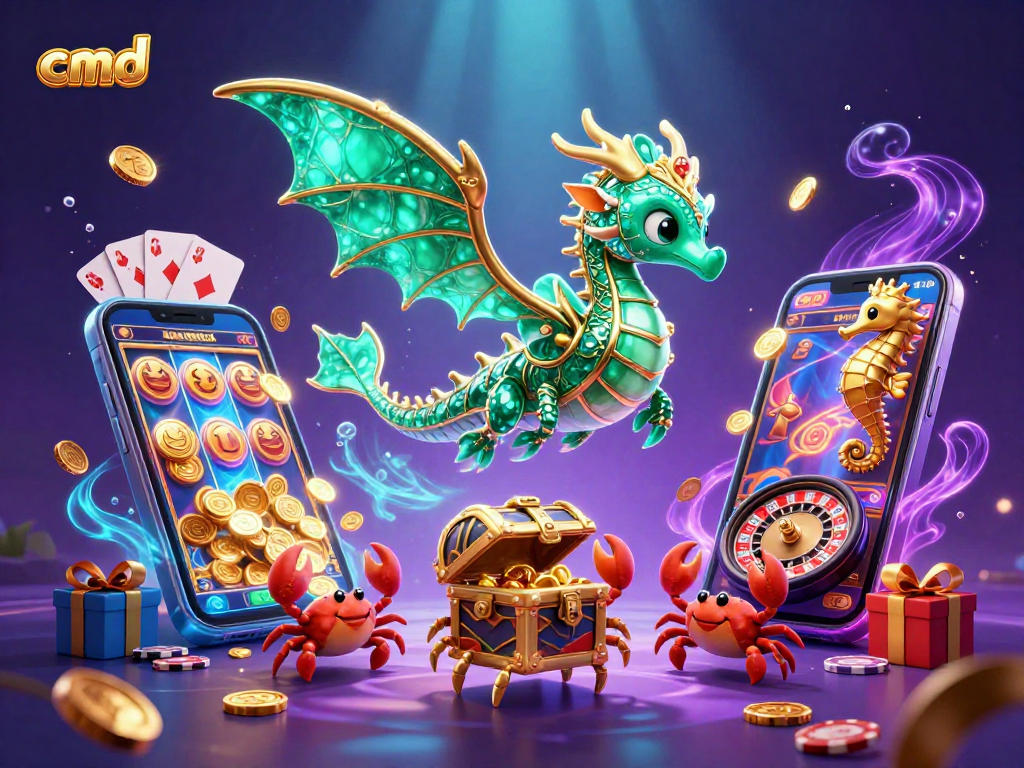 Play slots and win jackpots with cmd in a vibrant 3D underwater scene.
