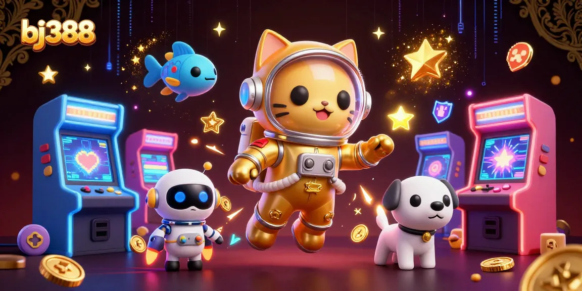 Experience exciting gameplay at bj388 with vibrant space-themed characters and casino elements.