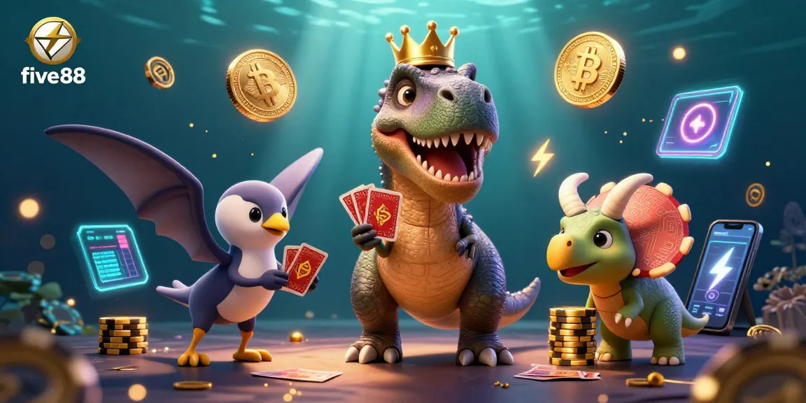 Engage in dynamic gameplay with five88 featuring fun characters and vibrant casino elements.