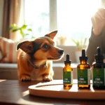 Enhance your dog's wellness with CBD For Pet products in a cozy living room setting.