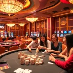 MM88 casino players engaging in a thrilling poker game with chips and cards.