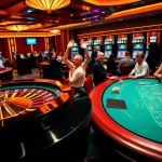 Players enjoying online casino games at MM88 with vibrant roulette and poker tables.