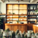 Browse diverse cannabis strains at our Weed Store, featuring bright displays and inviting atmosphere.
