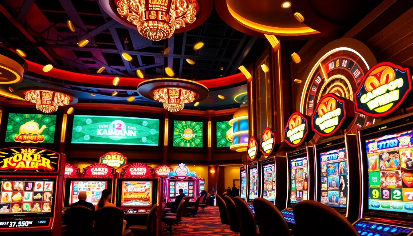 Experience the thrill of idn slot games in a bustling casino environment filled with colorful machines.