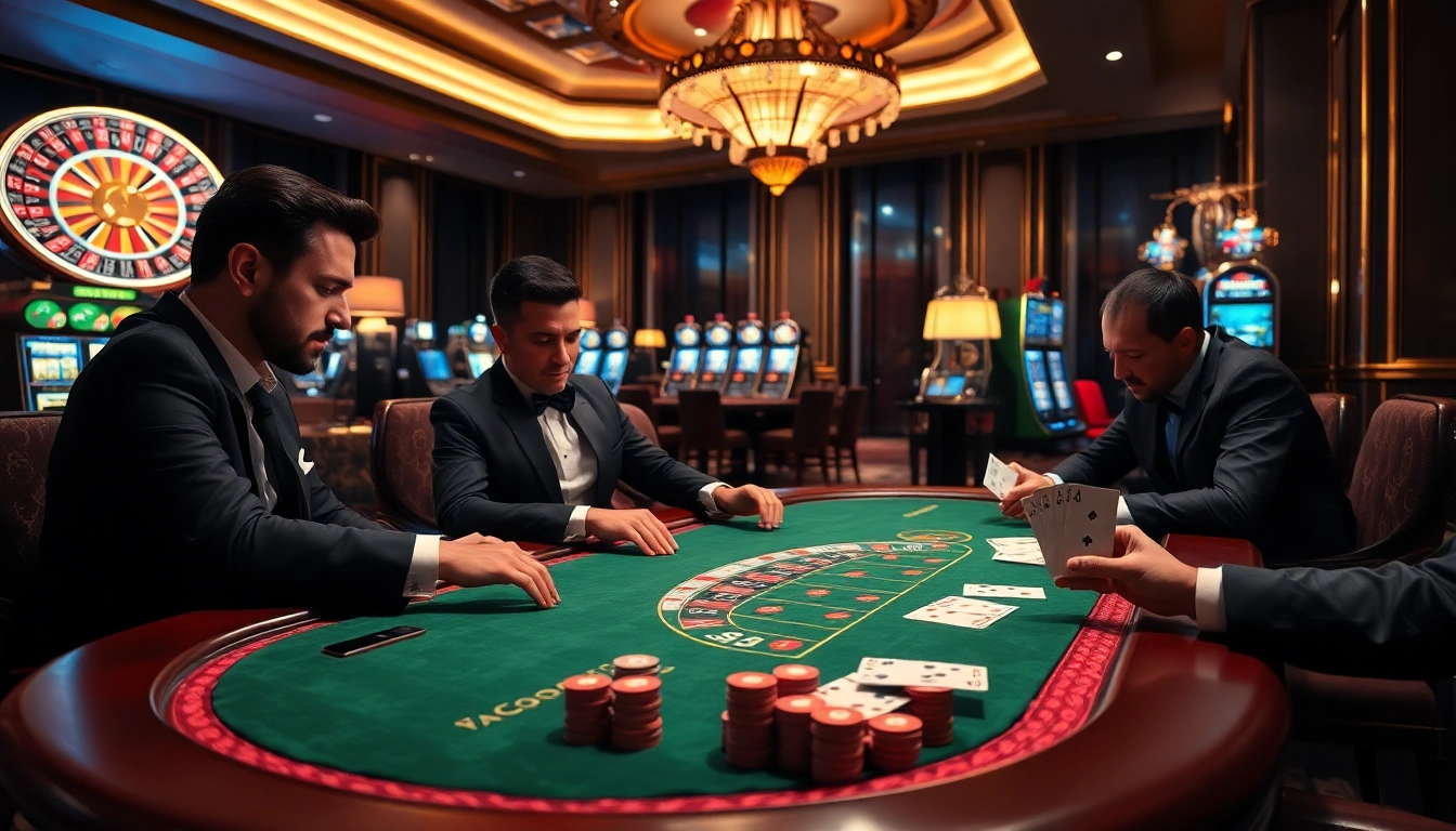 Engage with sbobet link login at a luxurious poker table featuring high-stakes gameplay and vibrant casino elements.