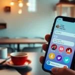 Find OnlyFans creators near me using smartphone while enjoying a café ambiance