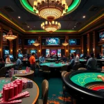 Experience a thrilling game at VT 88 casino tables with vibrant poker chips and professional atmosphere.