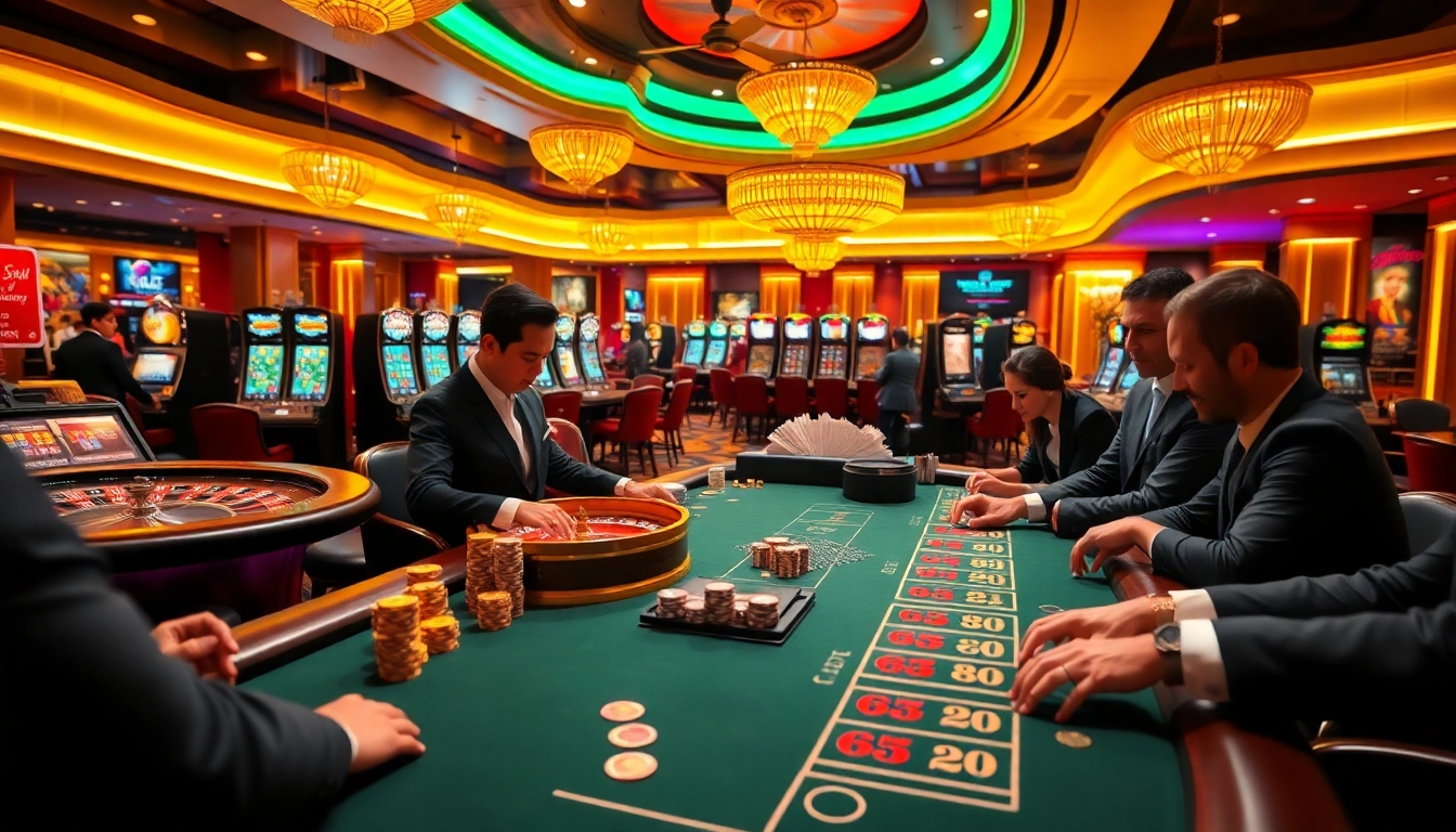 Engage with the luxury of 'trang chủ mmoo' through vibrant casino life at a high-stakes blackjack table.