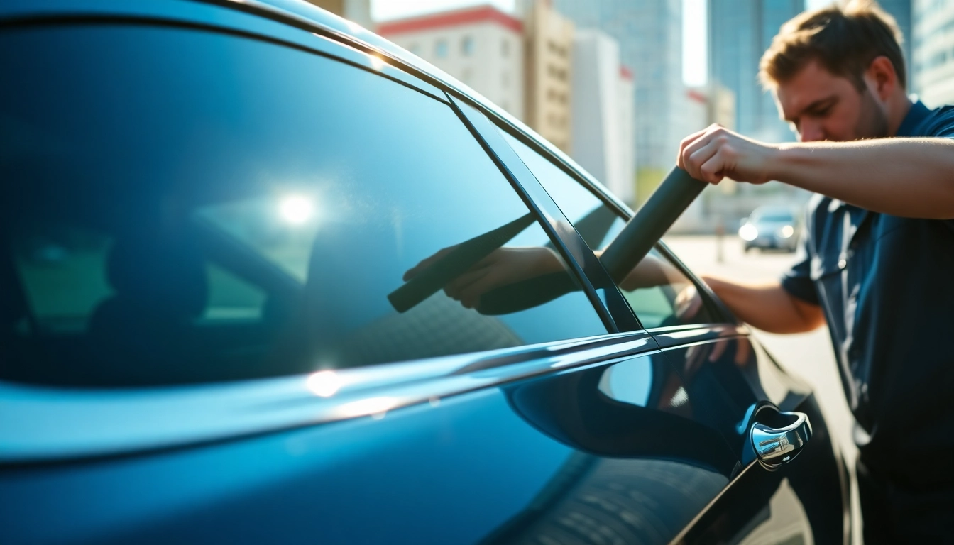 Get the best window tint Chattanooga TN with a professional technician applying high-quality film.