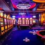 PEN4D casino scene showcasing high-stakes slot machines and excited players celebrating big wins.