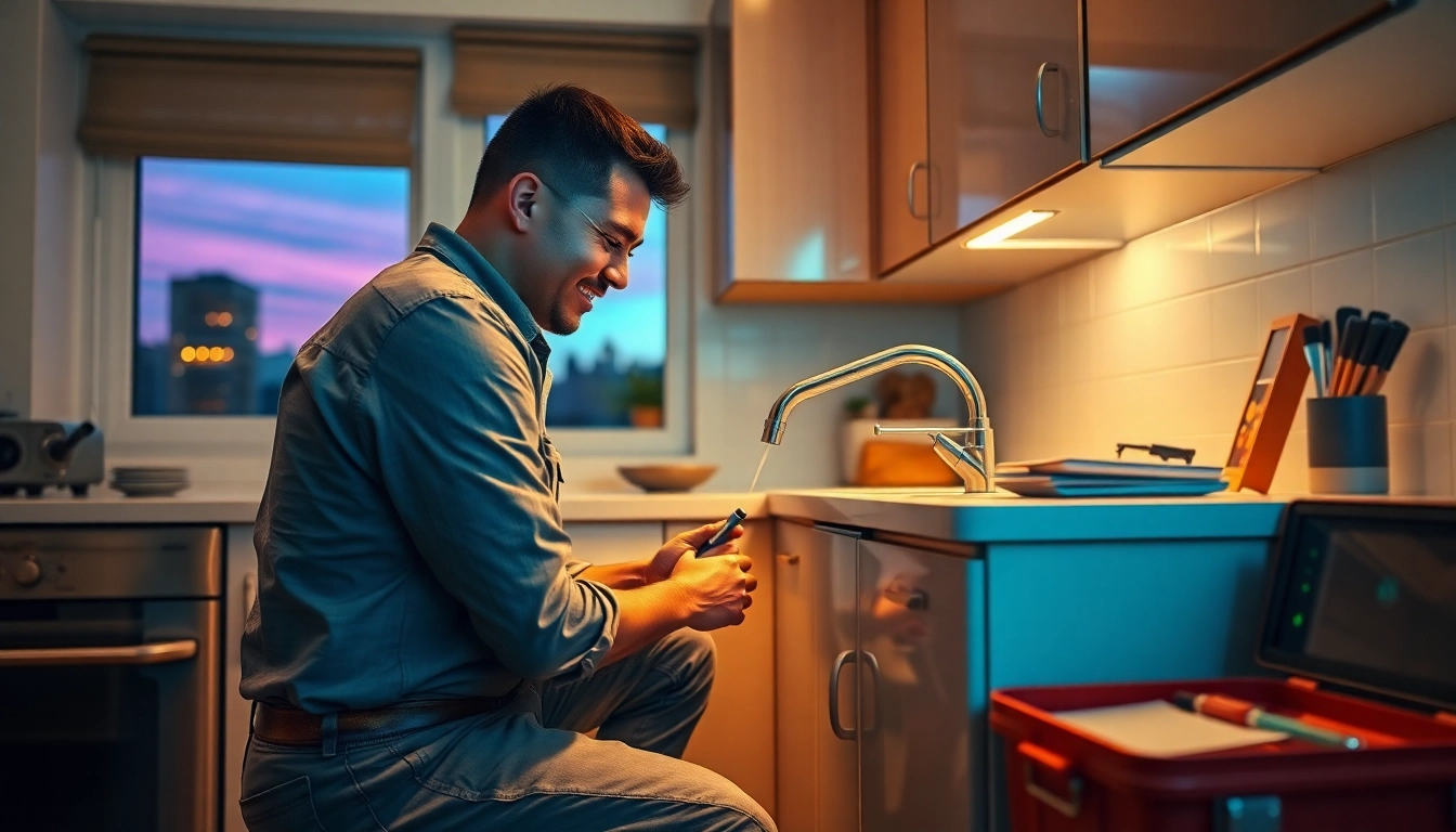 Emergency plumbers on holidays or weekends fixing a leaky faucet in NYC.