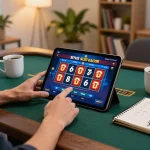 Sparking excitement while playing situs slot gacor online with tablet during cozy evening.