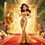 Engage with the 99win game in a vibrant 3D casino scene showcasing treasures and excitement.