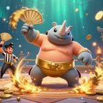 Experience thrilling moments of sun win in this vibrant 3D gambling scene filled with action and excitement.