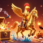 Experience thrilling เว็บบอล action in a vibrant casino scene filled with golden treasures and playful characters.