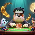 Experience judi bola with a lively 3D cartoon scene showcasing a bulldog dealer, ghostly mouse, and howling kitten.