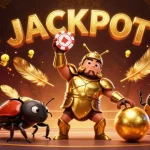Join the action at HITCLUB with a victorious beetle champion lifting a poker chip amid dramatic casino energy!