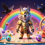 Experience vibrant bandar togel lottery excitement with stunning visuals of prize wheels and bingo cards.